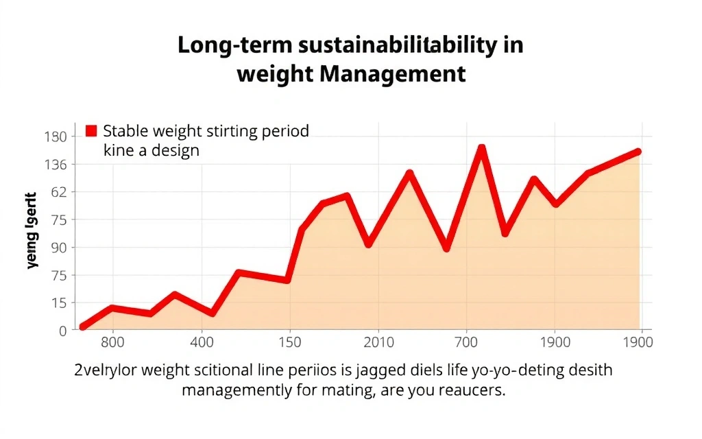 Ein Diagramm, das die langfristige Stabilität des Gewichts anstelle von kurzfristigen Schwankungen zeigt.